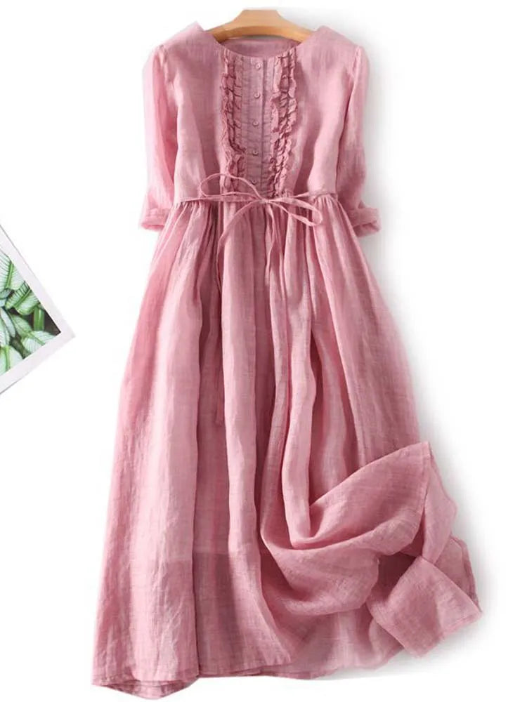 Women's Vintage-Inspired Dress - Comfortable Summer Style & Versatility
