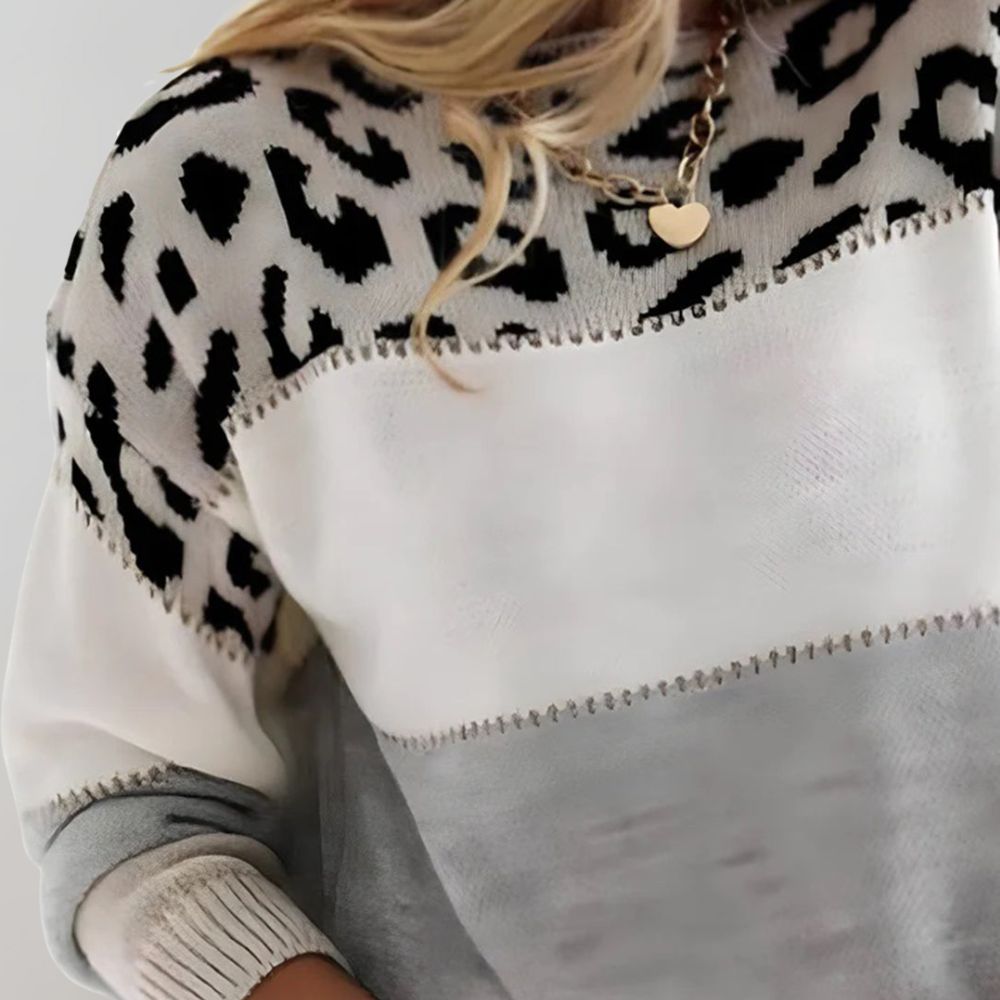 Womens Sweater - Stylish Leopard Print for All-Day Comfort