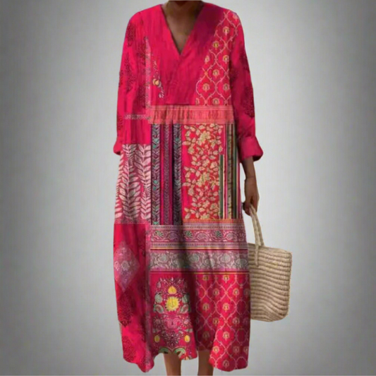 Maisie | Boho Patchwork Longline Maxi Dress