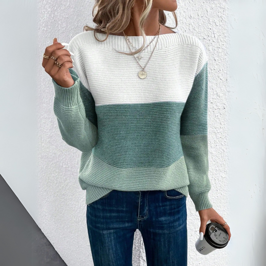 Clara™ Sweater - Stylish Tri-Color Design for Women's Comfort