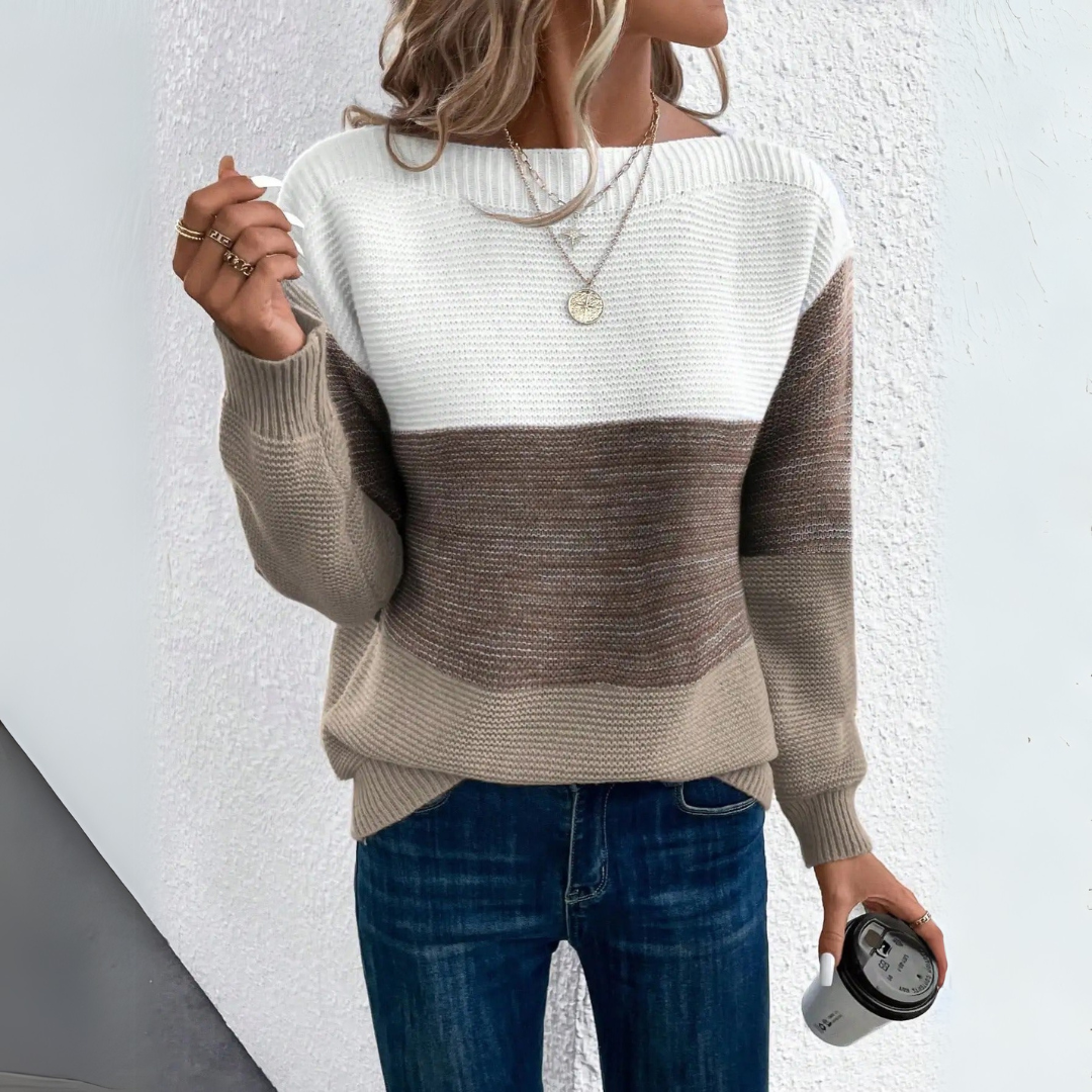 Clara™ Sweater - Stylish Tri-Color Design for Women's Comfort