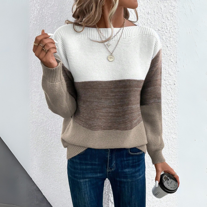 Clara™ Sweater - Stylish Tri-Color Design for Women's Comfort
