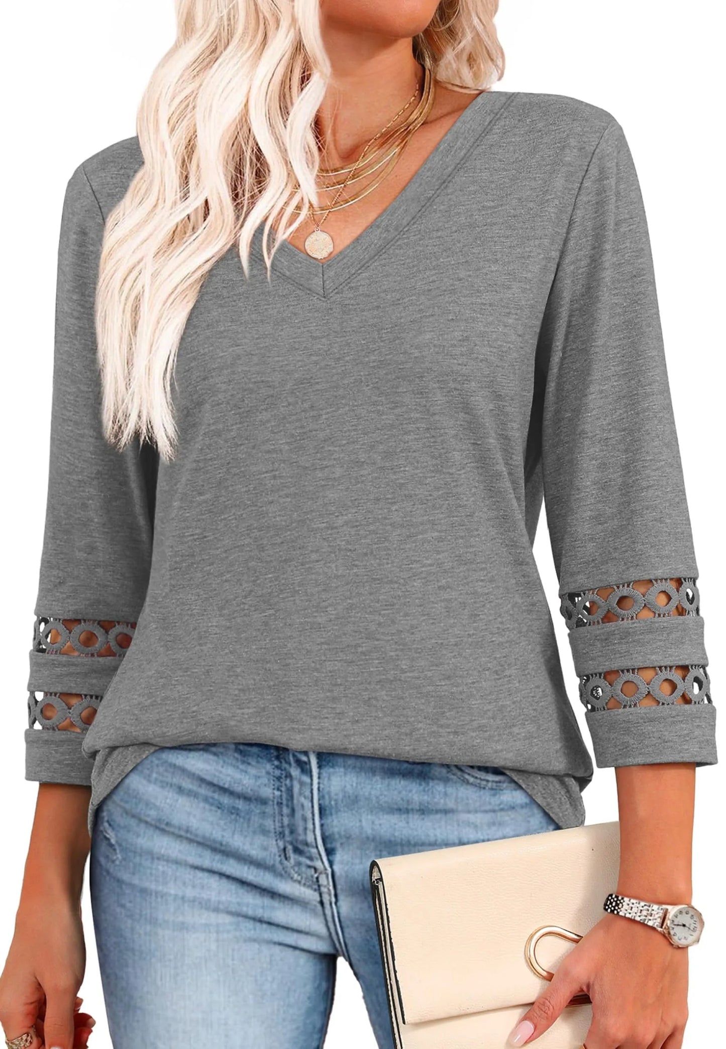 Emma Women's V-Neck Tops - Stylish & Comfortable Going Out Tops