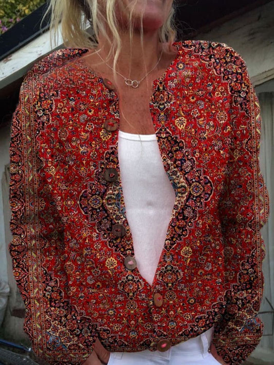 Lovely Women's Cardigan - Floral Design, Cozy & Stylish