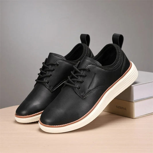 Men's Sneakers - All-Day Comfort with Genuine Leather & Cushioned Insole
