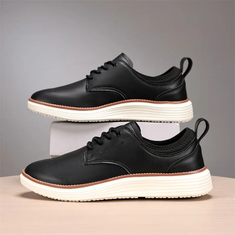 Men's Sneakers - All-Day Comfort with Genuine Leather & Cushioned Insole