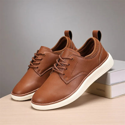 Men's Sneakers - All-Day Comfort with Genuine Leather & Cushioned Insole