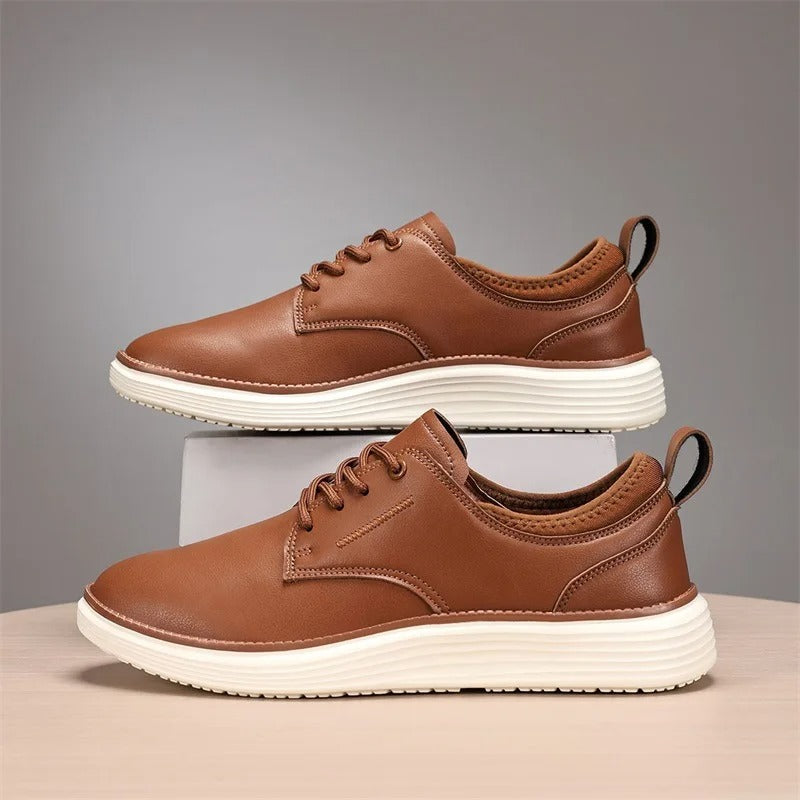 Men's Sneakers - All-Day Comfort with Genuine Leather & Cushioned Insole