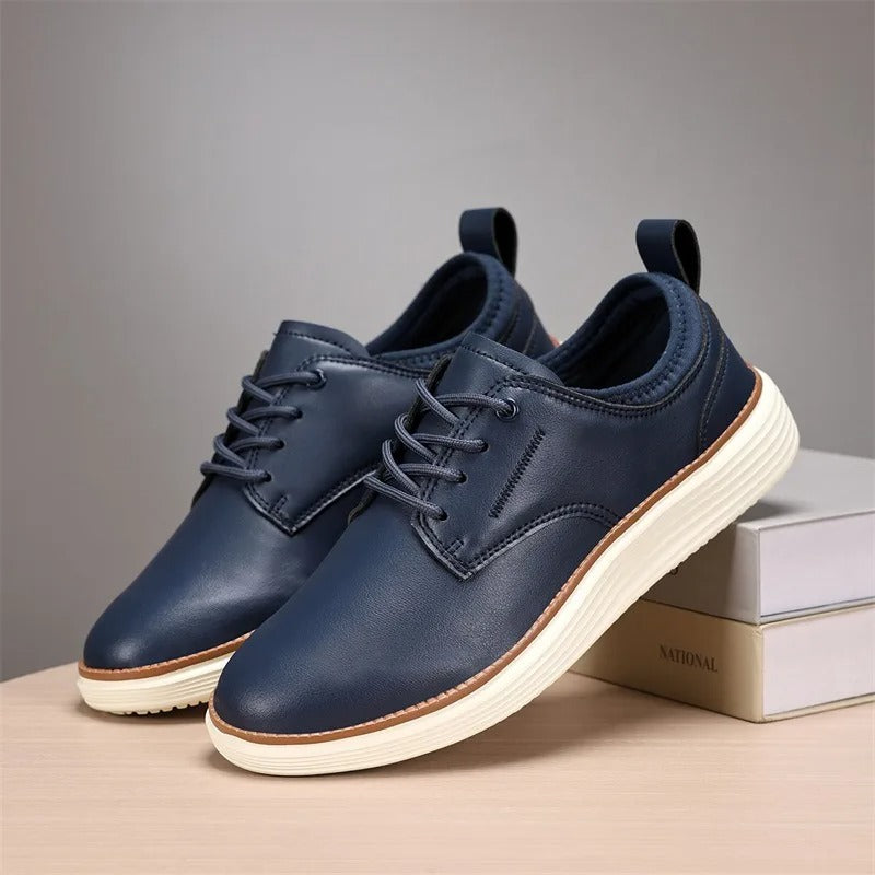Men's Sneakers - All-Day Comfort with Genuine Leather & Cushioned Insole