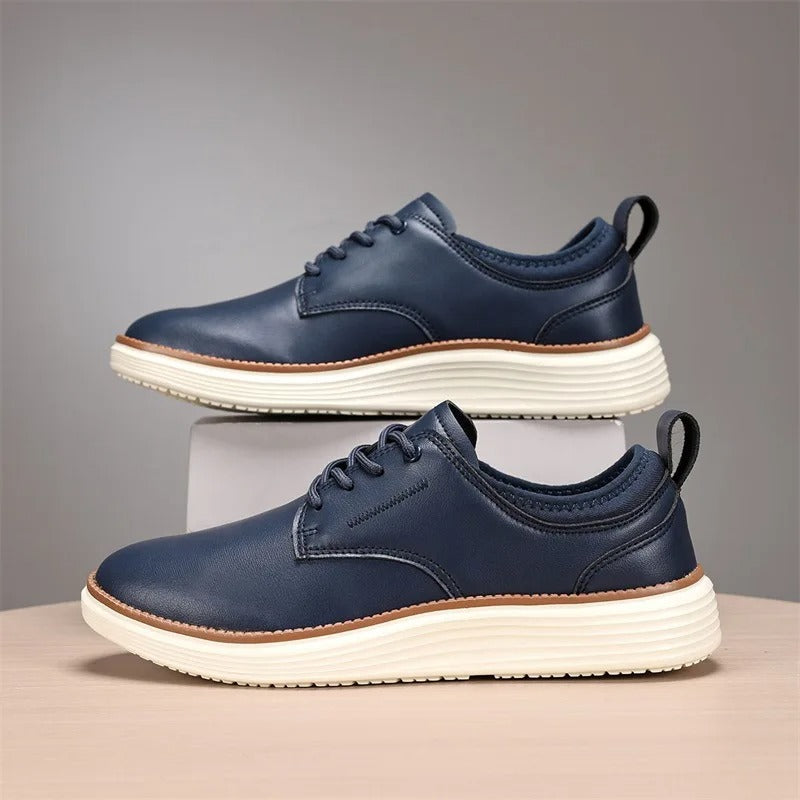 Men's Sneakers - All-Day Comfort with Genuine Leather & Cushioned Insole
