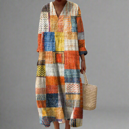 Patchwork Harmony Boho Maxi Dress | Maxi Dress