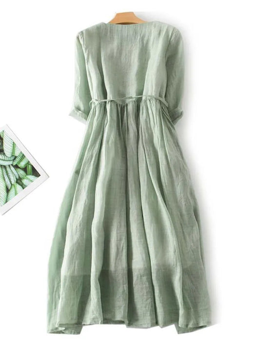 Women's Vintage-Inspired Dress - Comfortable Summer Style & Versatility