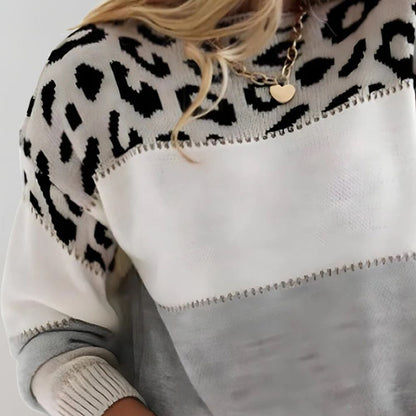 Womens Sweater - Stylish Leopard Print for All-Day Comfort